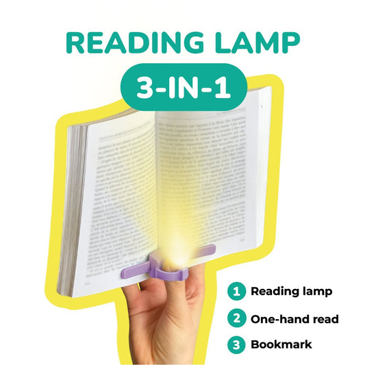 Lizia 3-in-1 Rechargeable Booklight Purple - Book Accessories - Maison Pont
