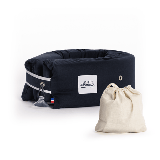 Le Petit Dormeur travel pillow and sleep mask bundle in Cotton Navy