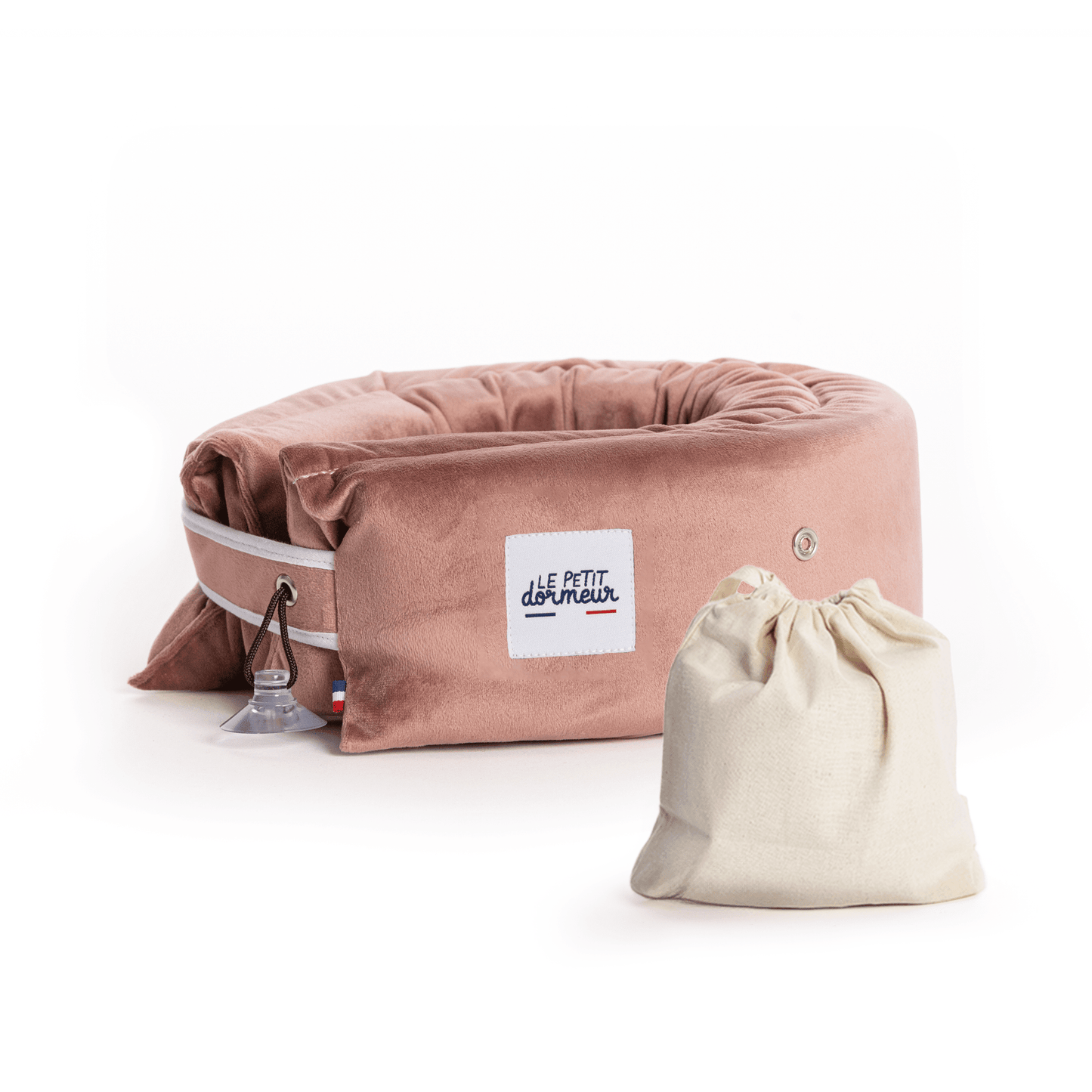 Le Petit Dormeur travel pillow and sleep mask bundle in Velvet Pink