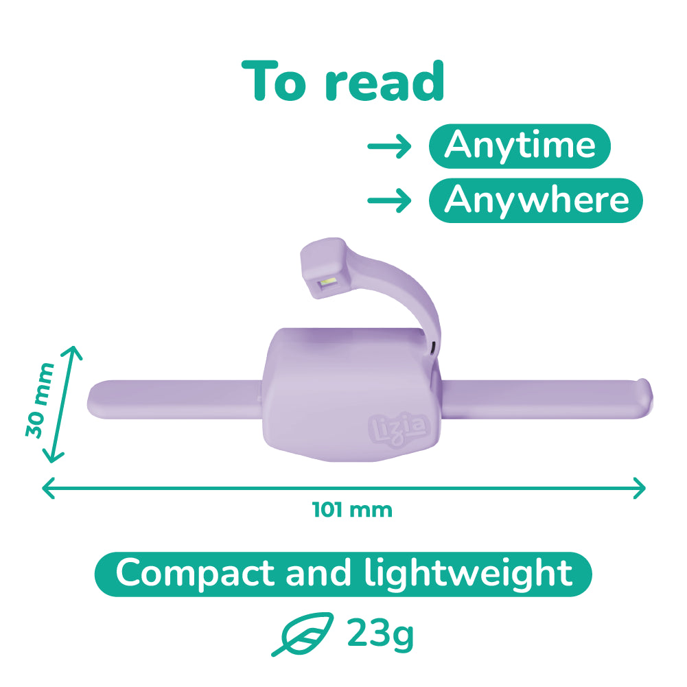 Lizia 3-in-1 Rechargeable Booklight Purple