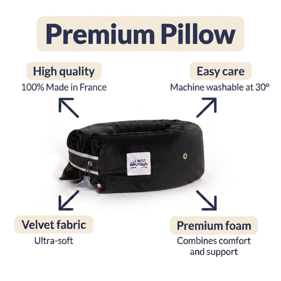 Le Petit Dormeur 3-in-1 Travel Pillow Velours Black