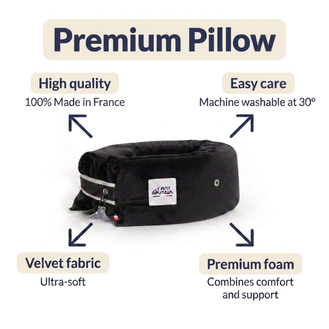 Le Petit Dormeur 3-in-1 Travel Pillow Velours Black - Maison Pont