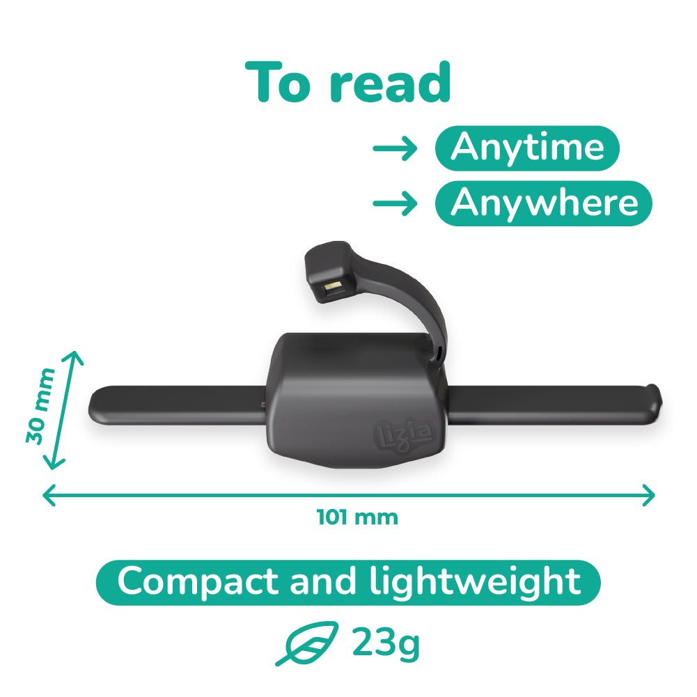 Lizia 3-in-1 Rechargeable Booklight Black - Book Accessories - Maison Pont