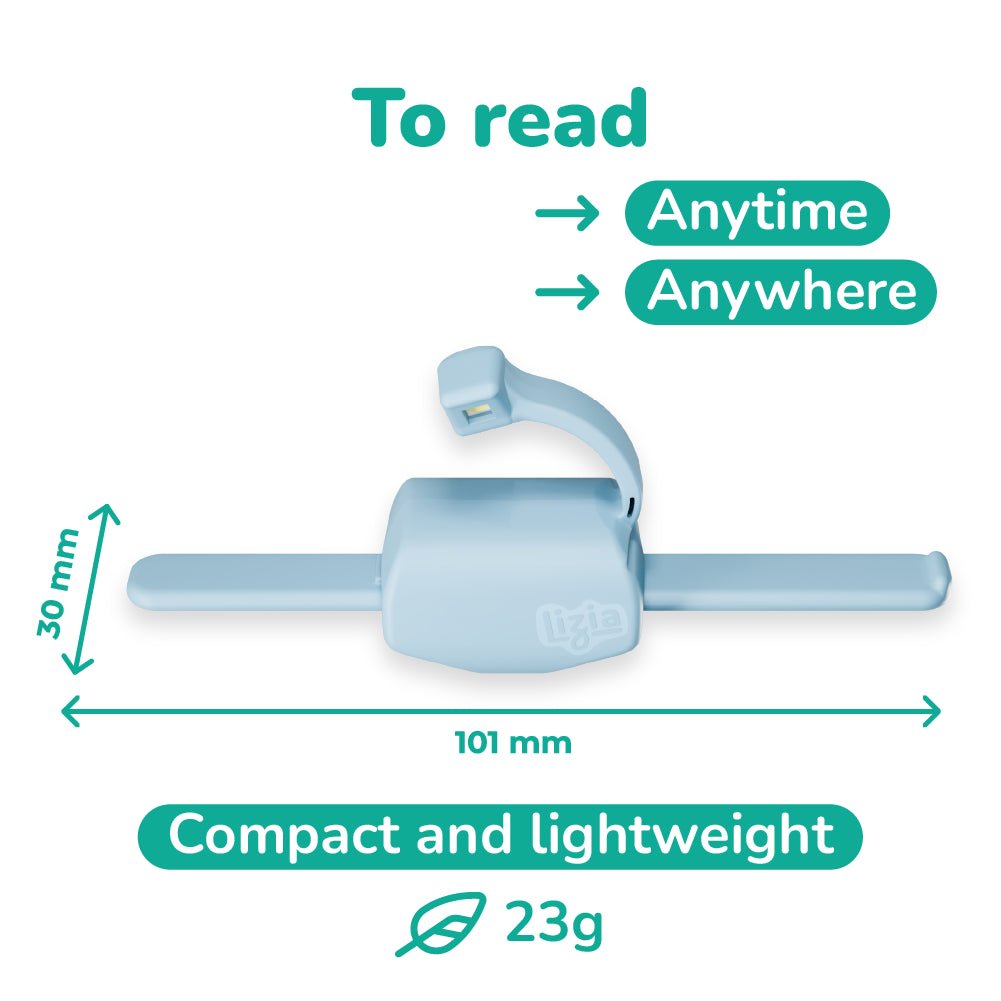 Lizia 3-in-1 Rechargeable Booklight Blue - Book Accessories - Maison Pont