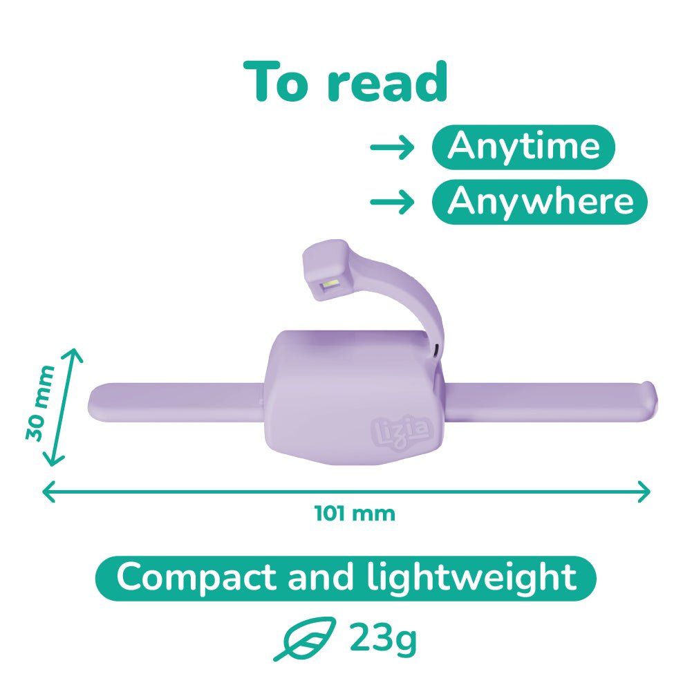 Lizia 3-in-1 Rechargeable Booklight Purple - Book Accessories - Maison Pont