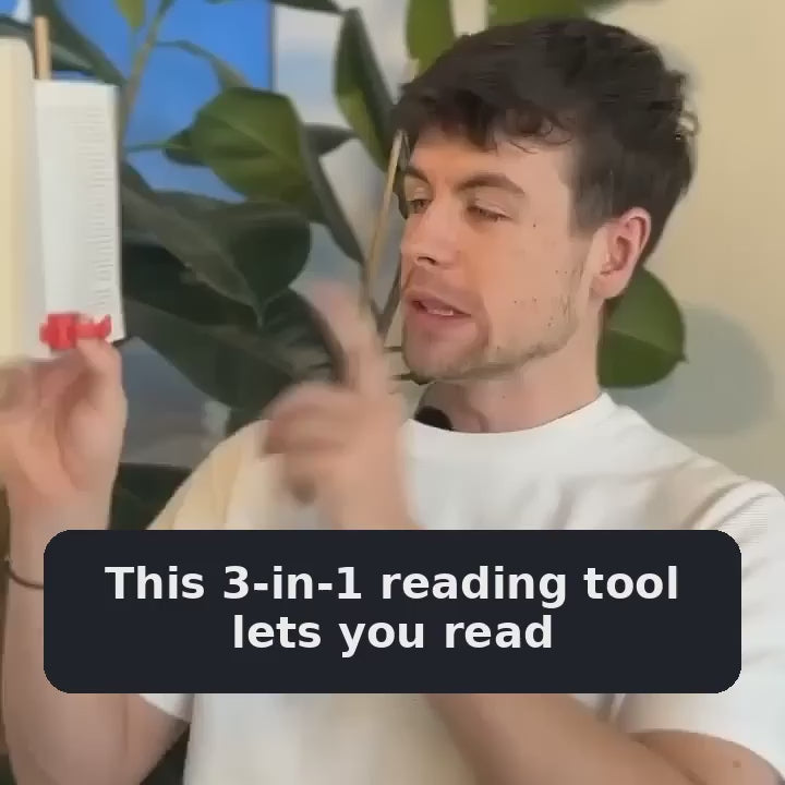 Lizia 3-in-1 rechargeable book light shown in use — Made in France